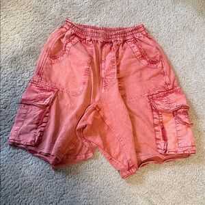 Free people faded redCargo Drawstring Shorts Sz S